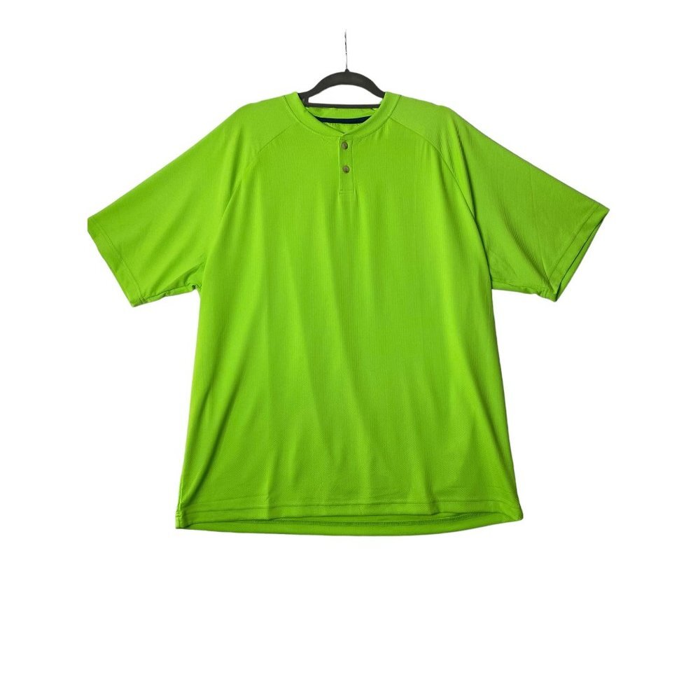 NWT Forrester's Golf Men Size XL Lime‎ Green Henley Beehive Short Sleeve Shirt